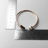 925 Silver Rose Triangle Round Bracelet Bangle Romantic Jewelry For Women