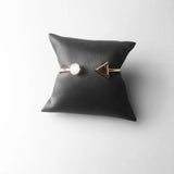 925 Silver Rose Triangle Round Bracelet Bangle Romantic Jewelry For Women