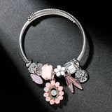 Heart Geometric Tree Charm Bracelet Crystal DIY Jewelry