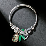 Heart Geometric Tree Charm Bracelet Crystal DIY Jewelry