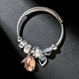 Heart Geometric Tree Charm Bracelet Crystal DIY Jewelry