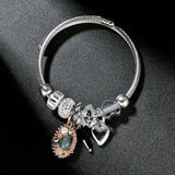 Heart Geometric Tree Charm Bracelet Crystal DIY Jewelry