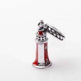 Enamel Lighthouse Dangle Pendant Charms for Bracelet Bangle DIY Jewelry