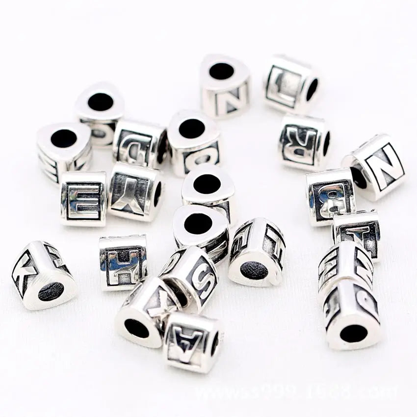 Vintage Triangle Alphabet Letter Beads for Women Bracelets DIY