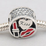 Enamel & Clear CZ Women's Bracelet Bangle Mixed Charm Glamour Kiss Gift