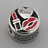 Enamel & Clear CZ Women's Bracelet Bangle Mixed Charm Glamour Kiss Gift