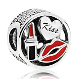 Enamel & Clear CZ Women's Bracelet Bangle Mixed Charm Glamour Kiss Gift