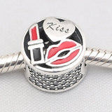 Enamel & Clear CZ Women's Bracelet Bangle Mixed Charm Glamour Kiss Gift