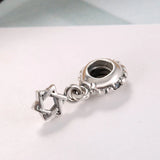 Star Of David Crystal Pendant Charm Bracelet Bangle Women DIY Jewelry