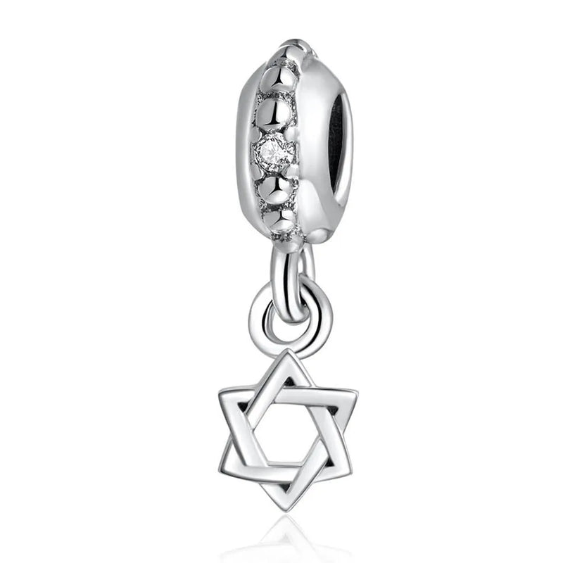 Star Of David Crystal Pendant Charm Bracelet Bangle Women DIY Jewelry