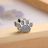 Crystal Charms Dog Paw Print Bracelet Bangle for Women