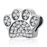 Crystal Charms Dog Paw Print Bracelet Bangle for Women