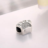 Crystal Charms Dog Paw Print Bracelet Bangle for Women