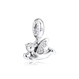 Angel of Love Dangle Charm 925 Silver Jewelry Fits Charms Bracelets