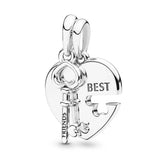Heart Dangle Charm for Women Bracelet DIY Jewelry