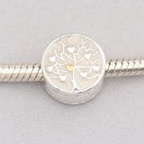 Enamel Family Tree Love Heart Bead Bracelet Bangle
