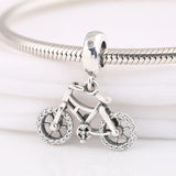 Crystal Dangle Bicycle Charm Bracelet for Women