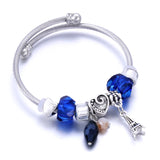 DIY Beaded Stainless Steel Bracelet with Heart Bee Wing Glass Bea