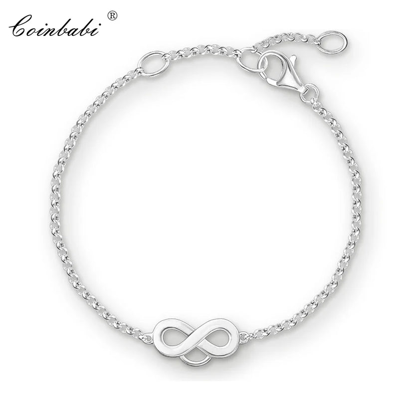 Eternity Link Chain 925 Sterling Silver Bracelet for Women