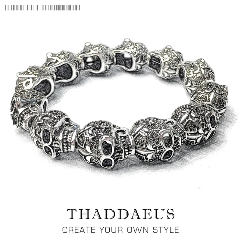 Fleur-de-lis Lily & Skull Bead Bracelet - Europe Style