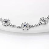 Evil Eye Zircon Bracelet 925 Sterling Silver Adjustable
