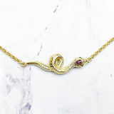 925 Silver Snake Chain Bracelet with Zirconia for Wife