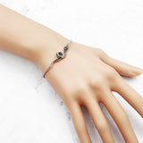 925 Silver Snake Chain Bracelet with Zirconia for Wife
