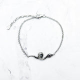 925 Silver Snake Chain Bracelet with Zirconia for Wife