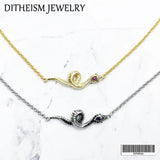 925 Silver Snake Chain Bracelet with Zirconia for Wife
