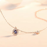 925 Sterling Silver Universe Planet Anklet Female Glazed Foot Anklet