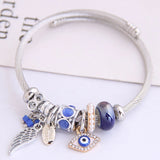 Evil Eye Bracelet Angel Wing Crown Owl Bear Charms Jewelry Making Accessories