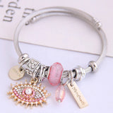 Evil Eye Bracelet Angel Wing Crown Owl Bear Charms Jewelry Making Accessories
