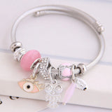 Evil Eye Bracelet Angel Wing Crown Owl Bear Charms Jewelry Making Accessories