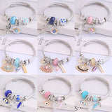 Evil Eye Bracelet Angel Wing Crown Owl Bear Charms Jewelry Making Accessories
