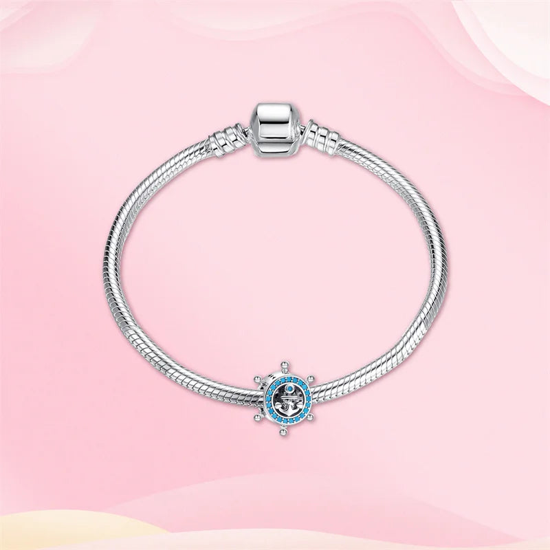 Marine Rudder Anchor Charm Pendant 925 Sterling Jewelry