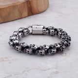 Skeleton Steel Bracelet Charm Punk Vintage Skull Stainless Large Jewelry