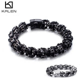 Skeleton Steel Bracelet Charm Punk Vintage Skull Stainless Large Jewelry