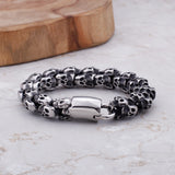 Skeleton Steel Bracelet Charm Punk Vintage Skull Stainless Large Jewelry