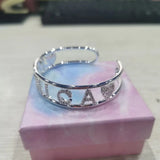 Personalized Crystal Name Bracelet with Stone Bar for Women Men