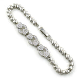 Crystal Heart Chain Bracelet Zircon Charms Jewelry Gift
