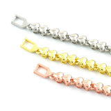 Crystal Heart Chain Bracelet Zircon Charms Jewelry Gift