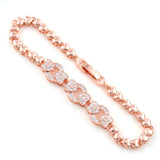 Crystal Heart Chain Bracelet Zircon Charms Jewelry Gift