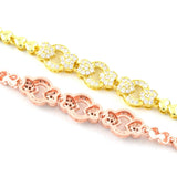 Crystal Heart Chain Bracelet Zircon Charms Jewelry Gift