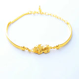 24k Gold Chain Bracelet for Women Wedding Charm Bangle