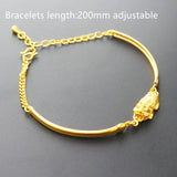 24k Gold Chain Bracelet for Women Wedding Charm Bangle