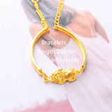 24k Gold Chain Bracelet for Women Wedding Charm Bangle