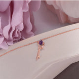 925 Silver Amethyst Crown Key Bracelet