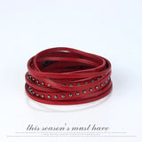 Vintage Real Leather Goth Jewelry Wrap Bracelet