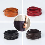 Vintage Real Leather Goth Jewelry Wrap Bracelet
