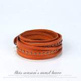Vintage Real Leather Goth Jewelry Wrap Bracelet